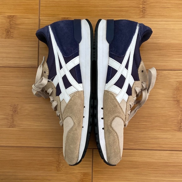 Onitsuka Tiger By ASICS Alvarado Sneakers Suede Mesh Tan Blue Unisex M 8 / W 9.5 - Picture 9 of 17